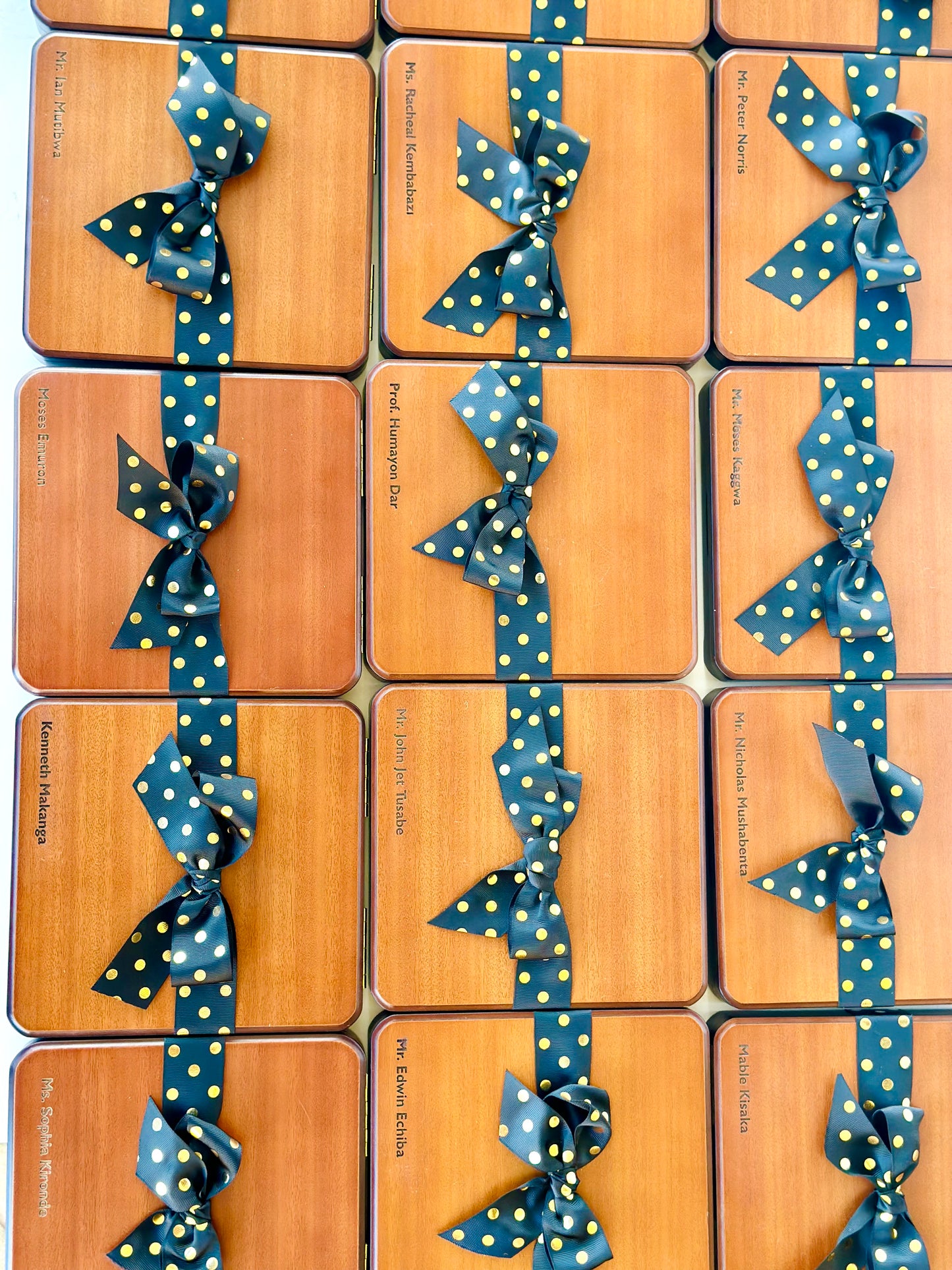 Wooden Plaque with Gold Details in Wooden Case