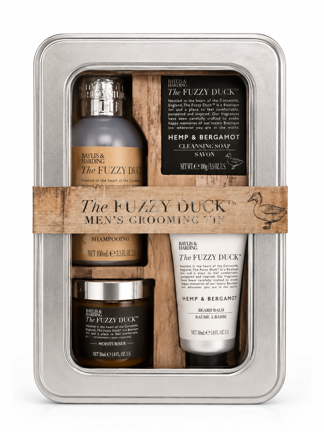 Baylis & Harding The Fuzzy Duck Men’s Grooming Tin – Hemp & Bergamot Collection