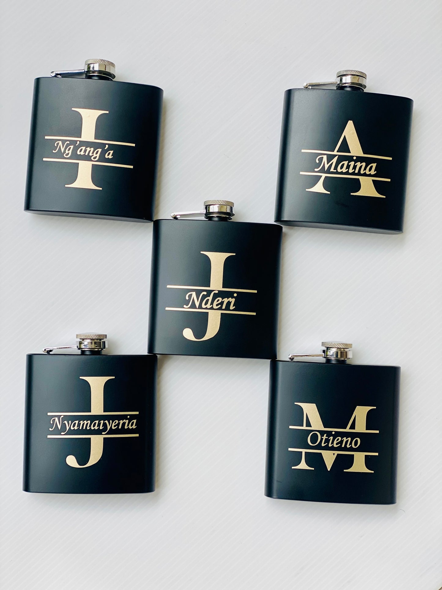 8oz Black Matte Hip Flask - Stainless Steel with Funnel