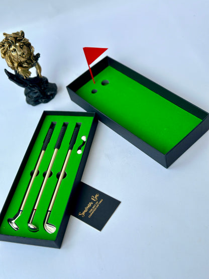 Silver Mini Golf Club Ballpoint Pen Gift Set