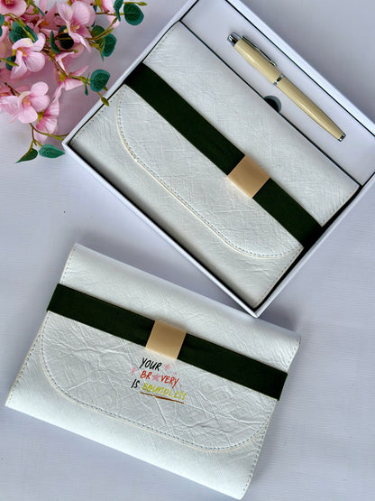 Soft leather Pouch with pen set