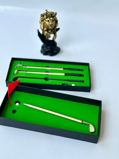 Silver Mini Golf Club Ballpoint Pen Gift Set