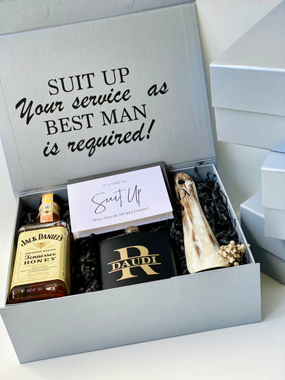 Groomsmen Gift Set - Jack Daniel's, Hip Flask & Manicure Set
