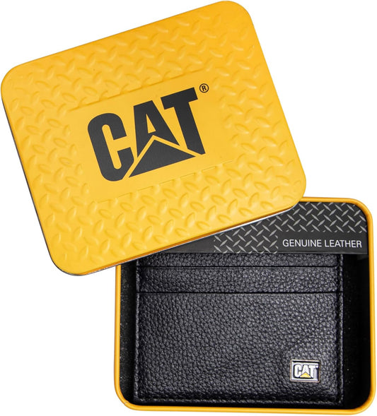 Caterpillar Men's Card Holder with Logo - Genuine Leather