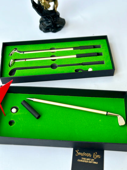 Silver Mini Golf Club Ballpoint Pen Gift Set