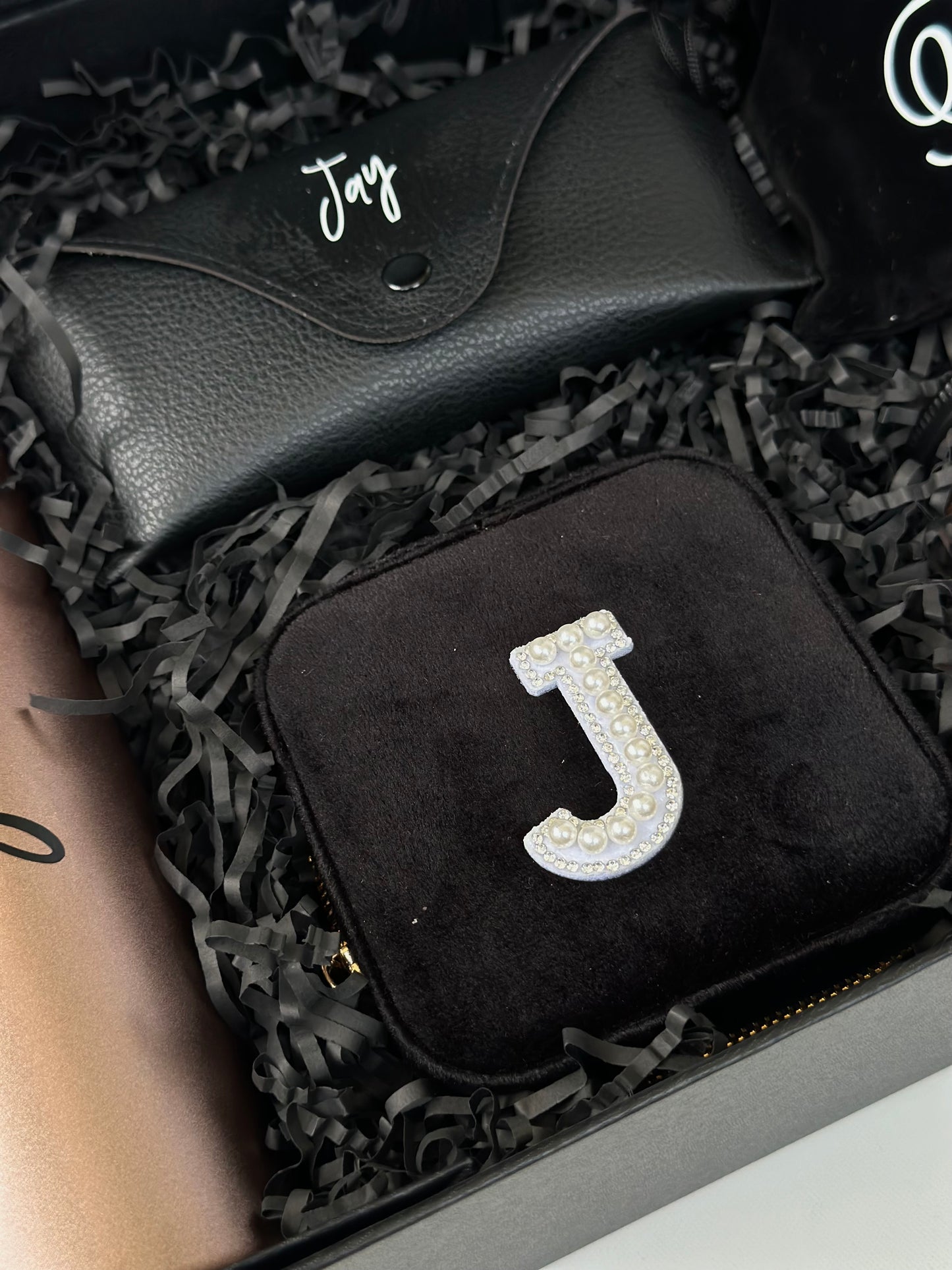 Portable Luxury Square Velvet Jewelry Storage Box with Zipper