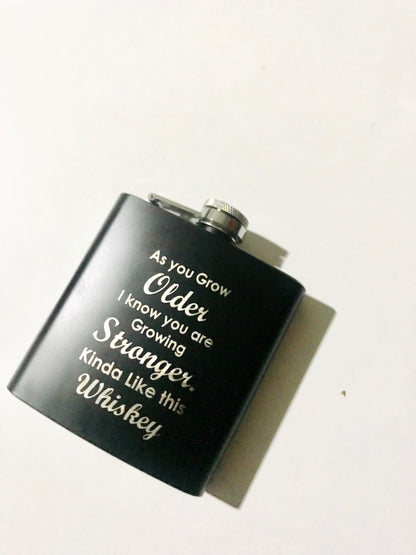 8oz Black Matte Hip Flask - Stainless Steel with Funnel