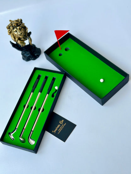 Silver Mini Golf Club Ballpoint Pen Gift Set