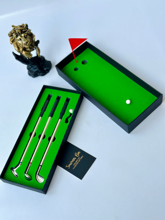 Silver Mini Golf Club Ballpoint Pen Gift Set