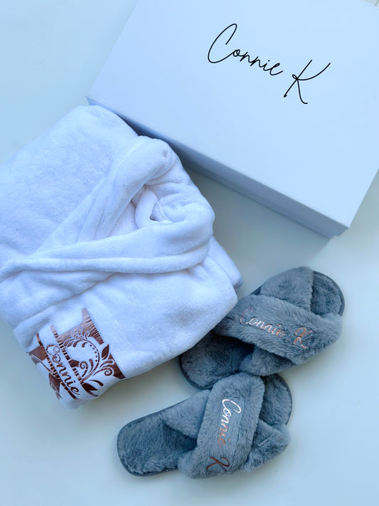 Luxury Plush Robe & Slippers Gift Set