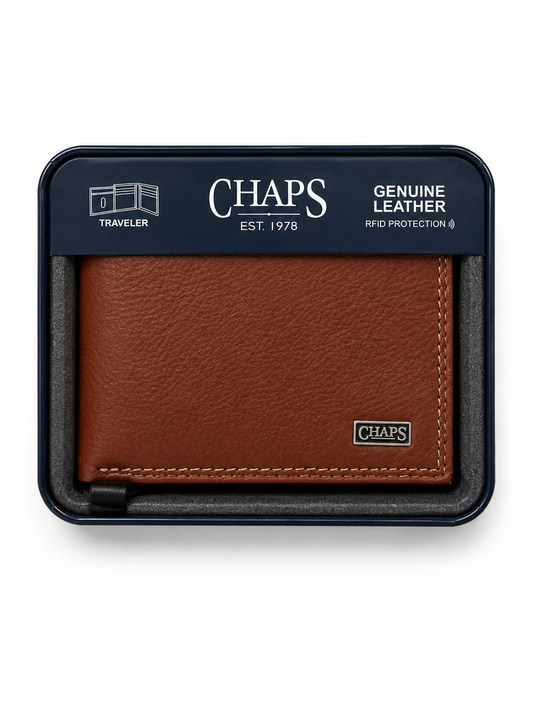 Chaps Genuine Leather RFID Wallet – Traveler Collection