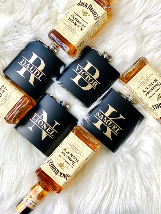 8oz Black Matte Hip Flask - Stainless Steel with Funnel