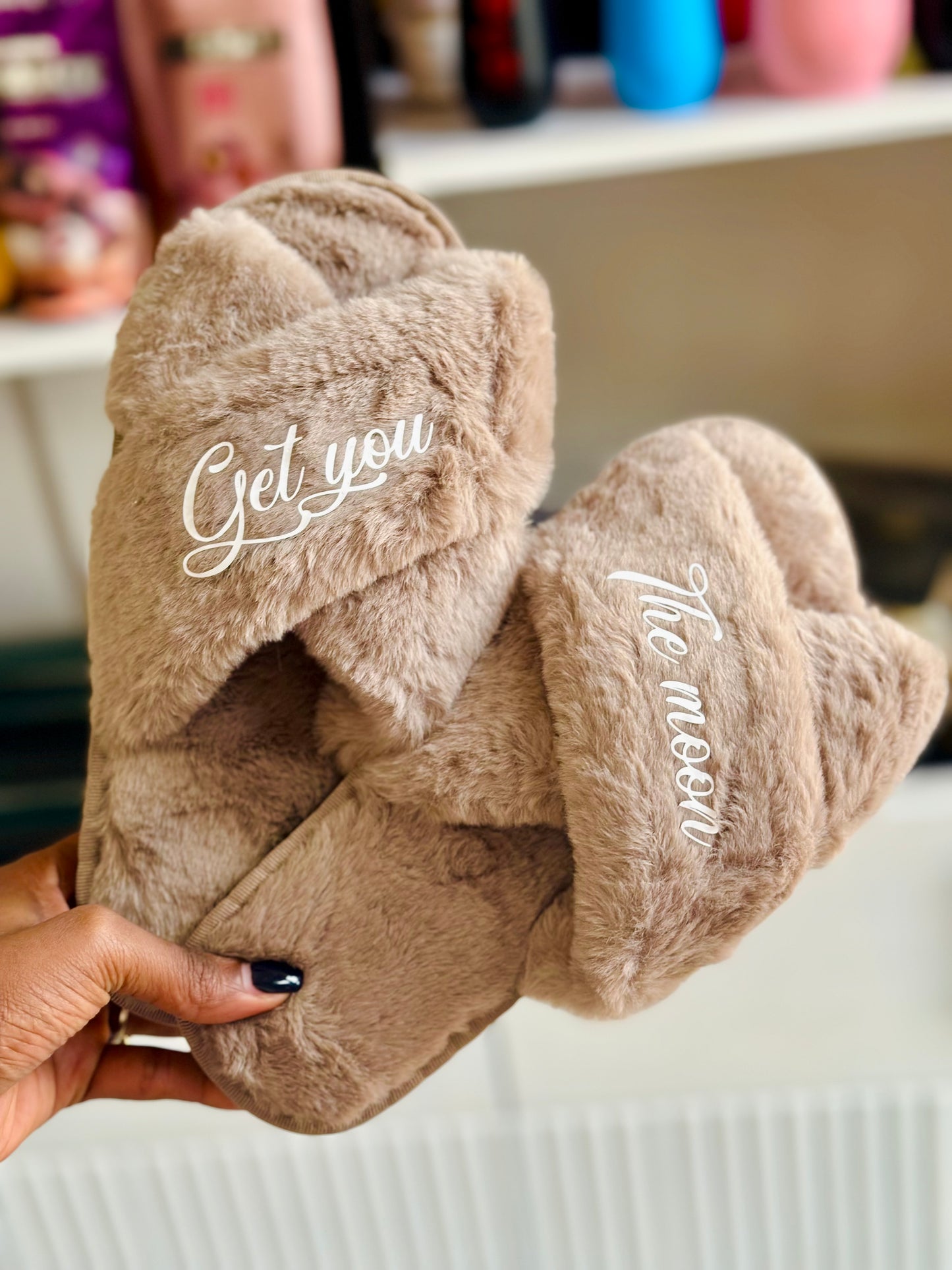 Soft Plush Furry Indoor Slippers - Customizable