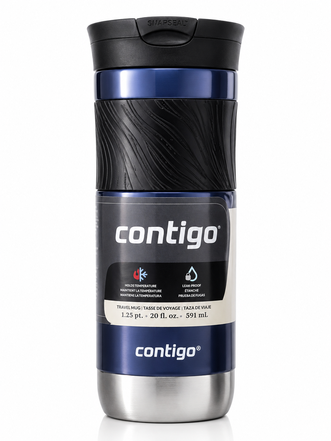 Contigo SnapSeal™ Travel Mug – Available in Midnight Navy & Steel Blue