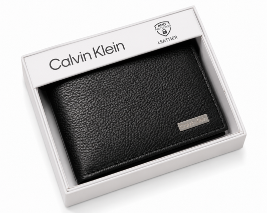 Calvin Klein RFID Genuine Leather Bifold Wallet – Black