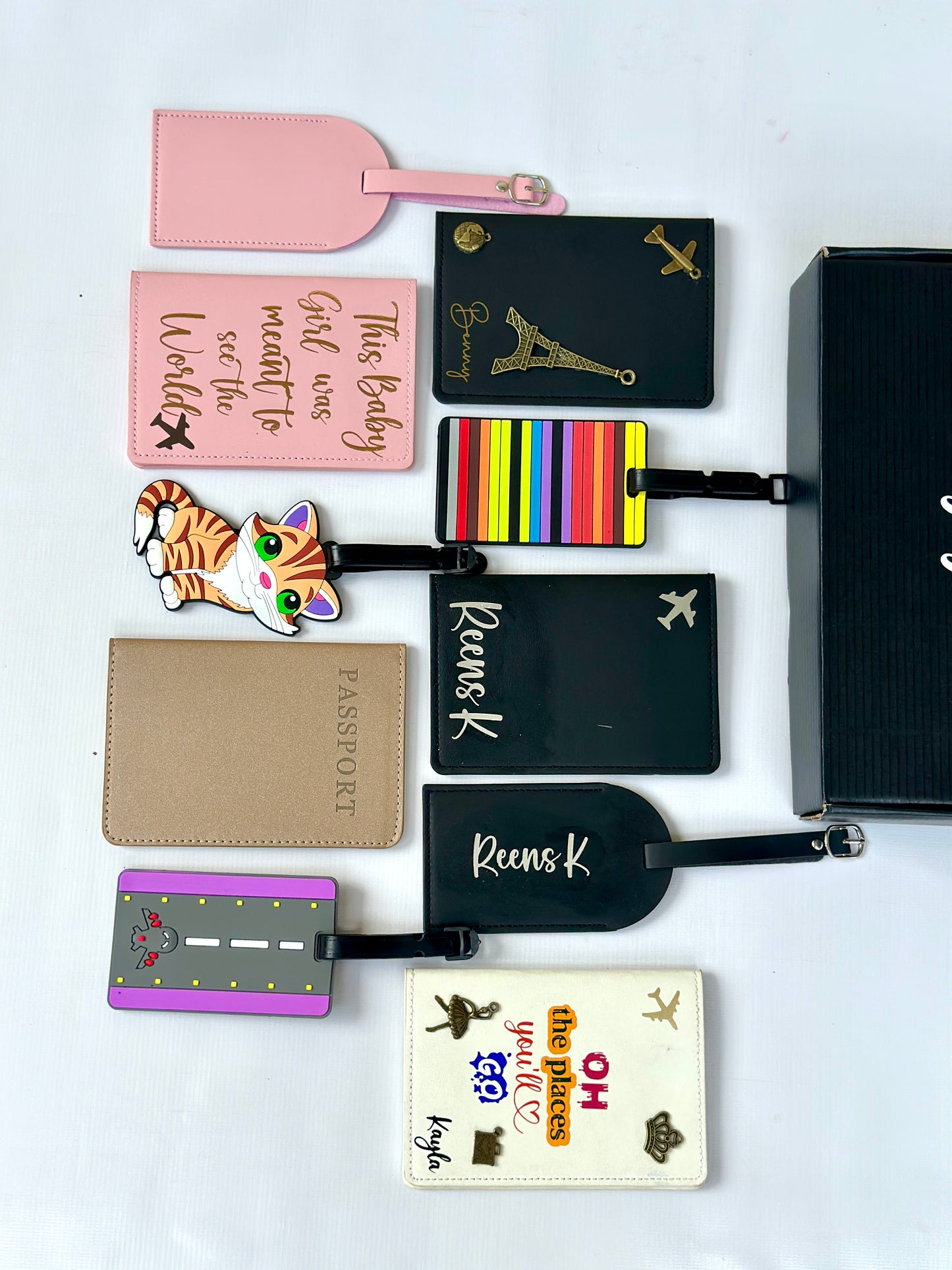Leather Passport Cover With Luggage Tag for Travel