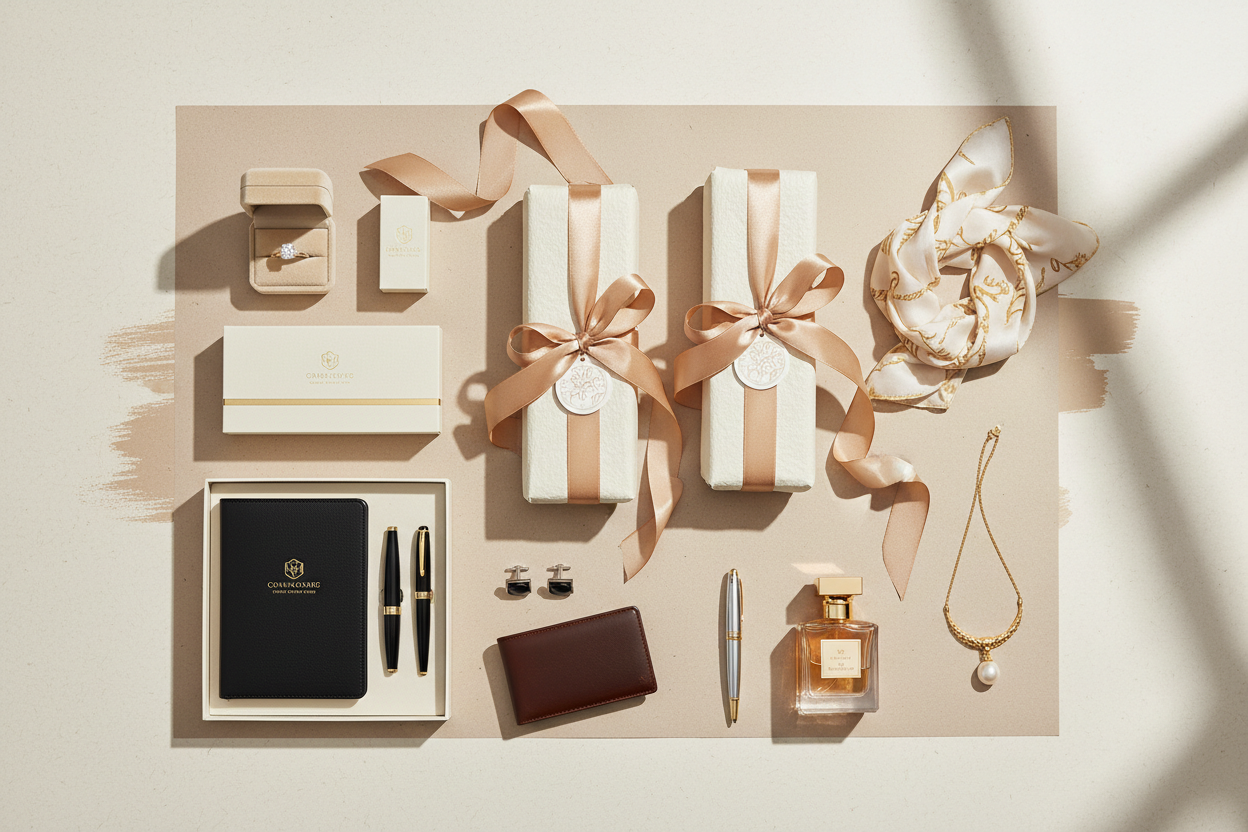 create images for assorted luxury gift items from online gift shop selling products for him and hers  gift hampers corporate gifts include rings packaging 